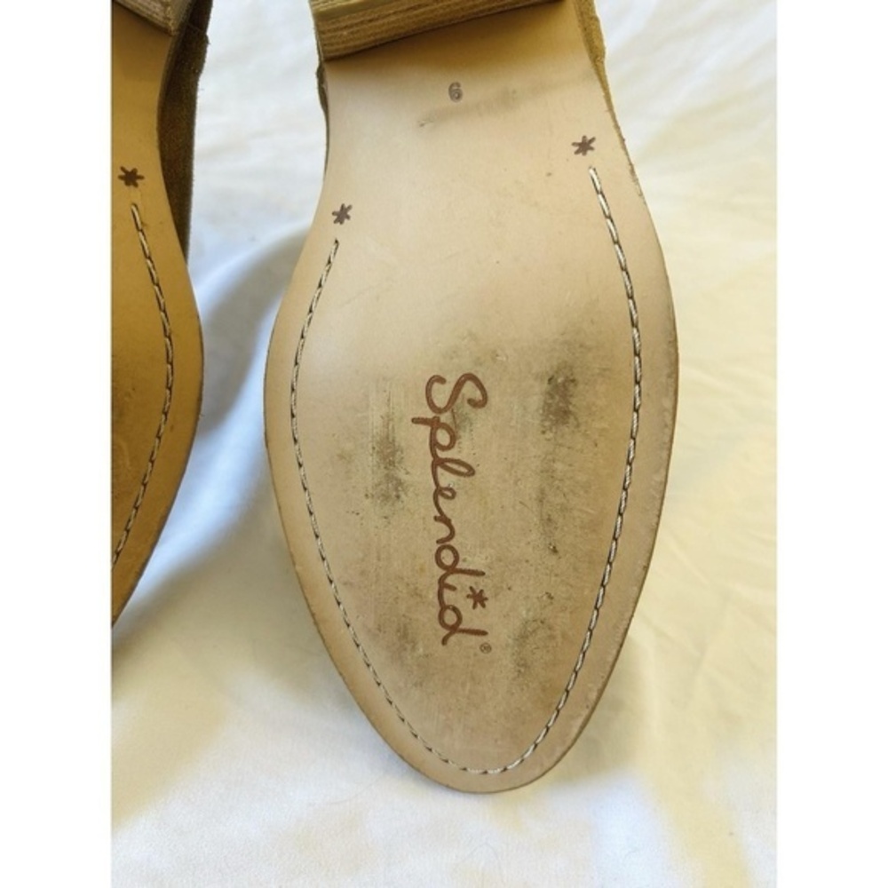 Splendid Suede Ankle Boots Womens Tan Suede Rear Zip Block Heel 9 - Picture 9 of 11